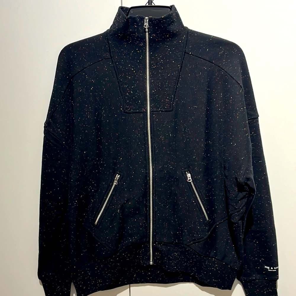 rag & bone Black Speckled Zip-Front Jacket